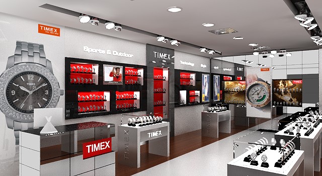 Timex Watches shop designed and developed by TIB Retail Delhi