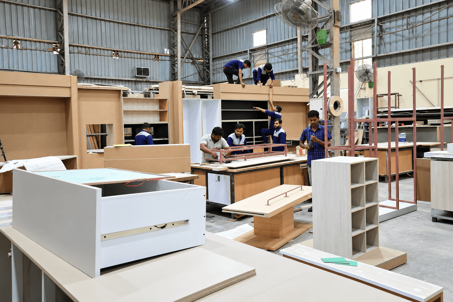 Busy Industrial Cabinetry Workshop