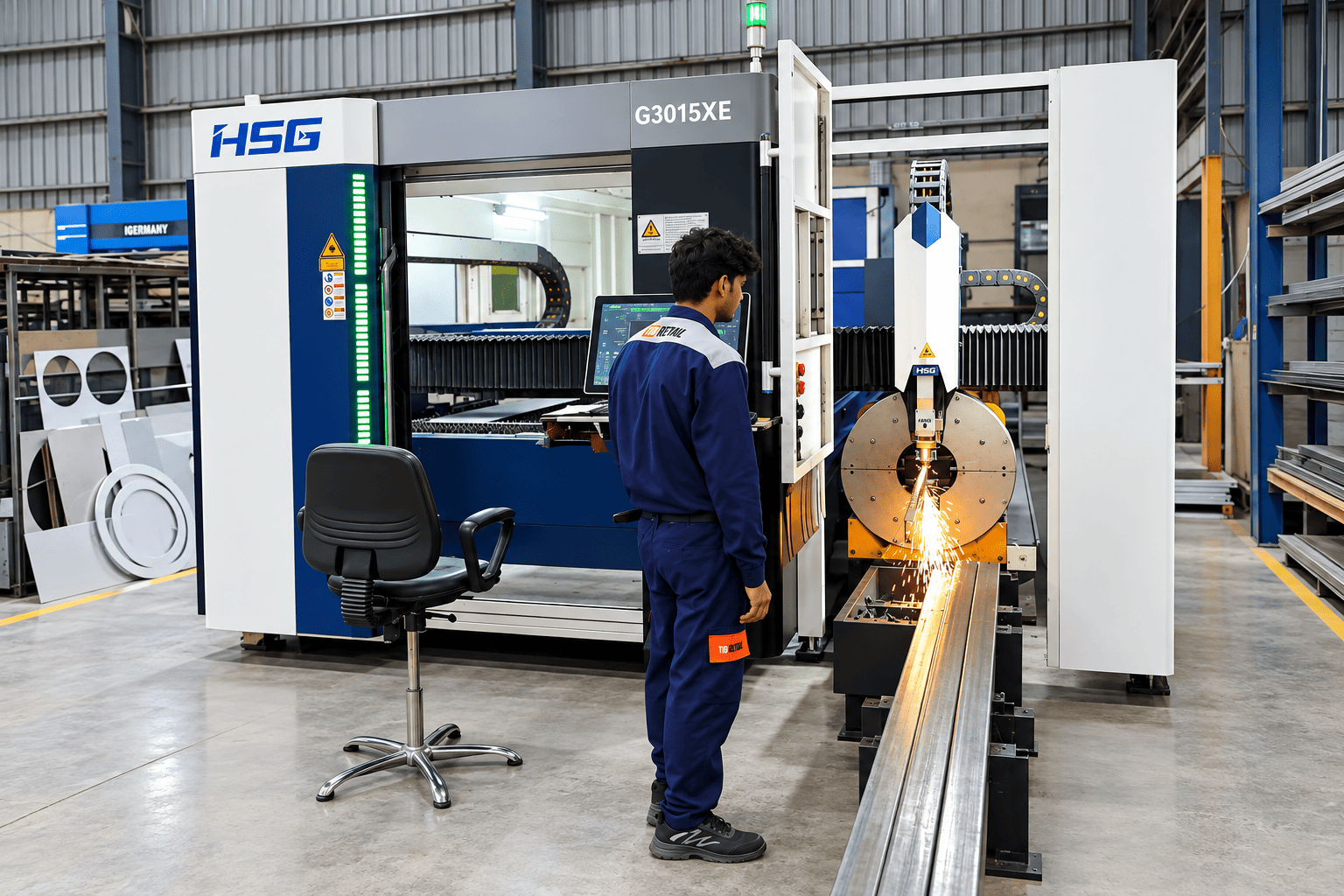 CNC Metal Cutting in a Clean Workshop
